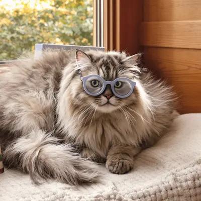 Bookish Cat Enjoying a Cozy Nook