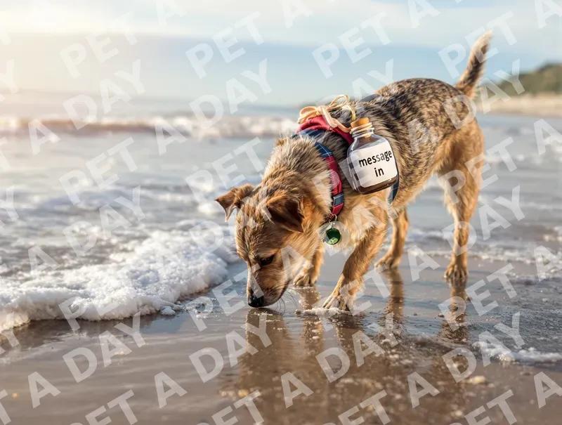 Curious Dog Finds Message on Beach