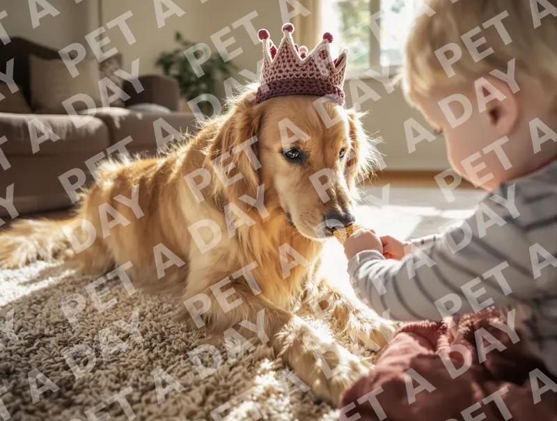 Golden Retriever King Shares a Treat