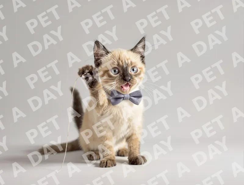 Dapper Kitten Swatting at String
