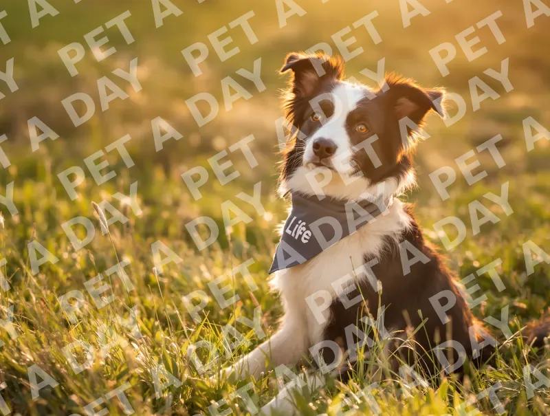 Attentive Border Collie in Golden Hour Meadow