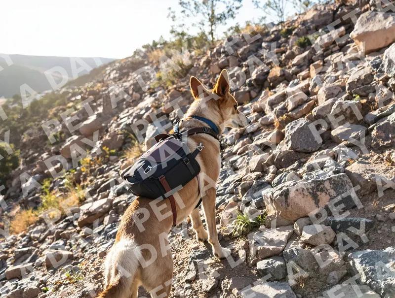 Adventurous Dog on Rocky Mountain Trail