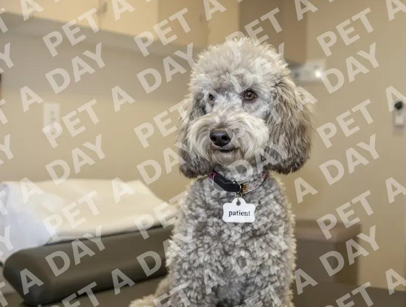 Patient Poodle at the Vet's Office