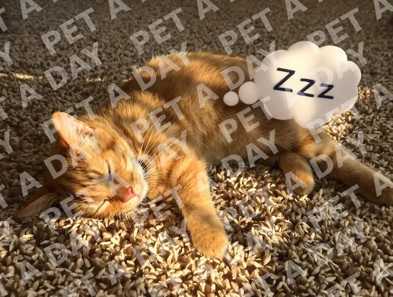 Golden Hour Nap: Orange Tabby's Sweet Dreams