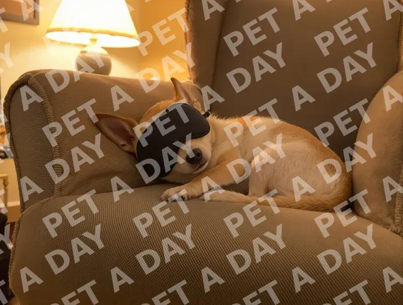 Chihuahua Napping with Sleep Mask