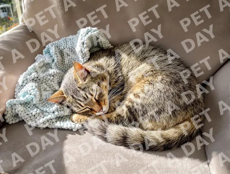 Sun-Kissed Tabby's Cozy Afternoon Nap