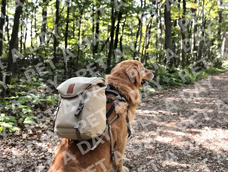 Golden Retriever Ready for a Forest Adventure