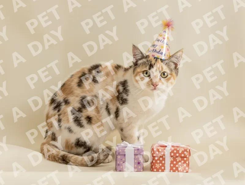 Adorable Calico Kitten's Birthday Bash