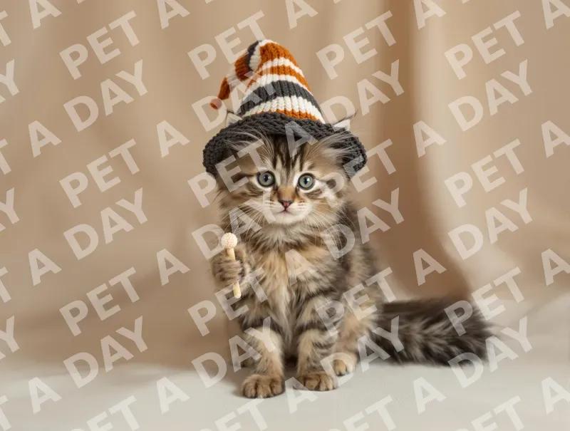 Adorable Maine Coon Kitten Wizard