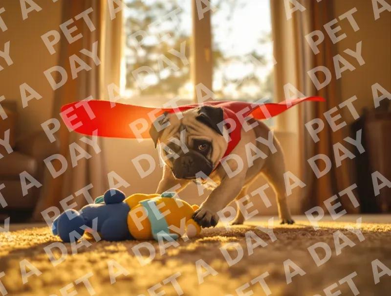 Superhero Pug's Playtime Adventure