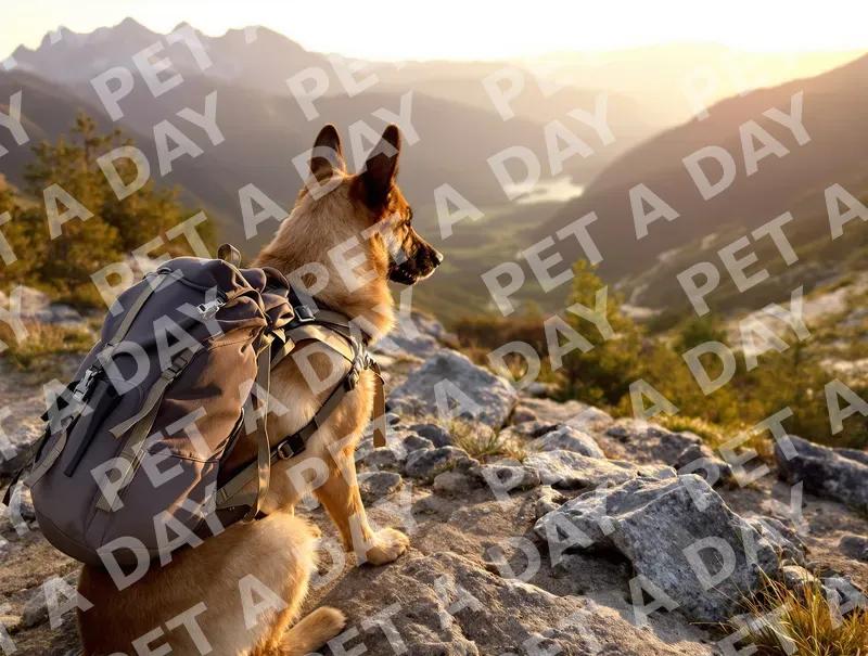 Adventurous German Shepherd on Mountain Ridge