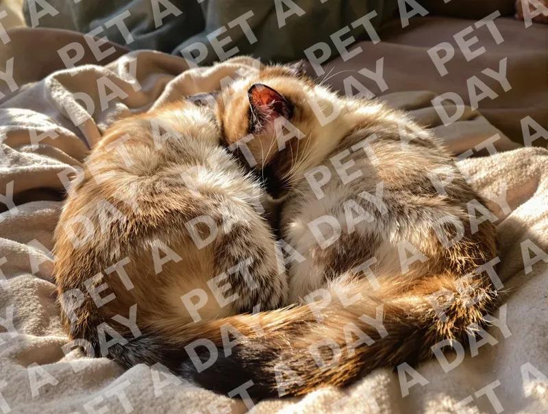 Cozy Siamese Cats Napping in Warm Sunlight