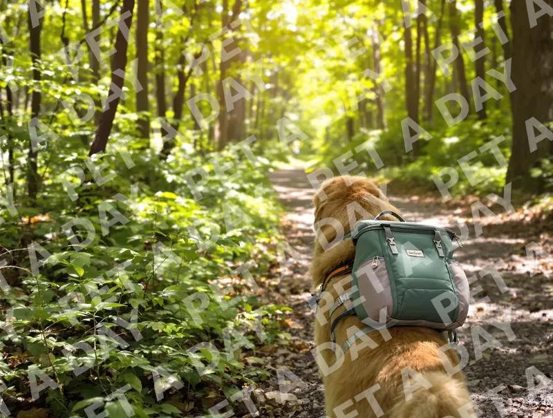Golden Retriever's Forest Trail Adventure