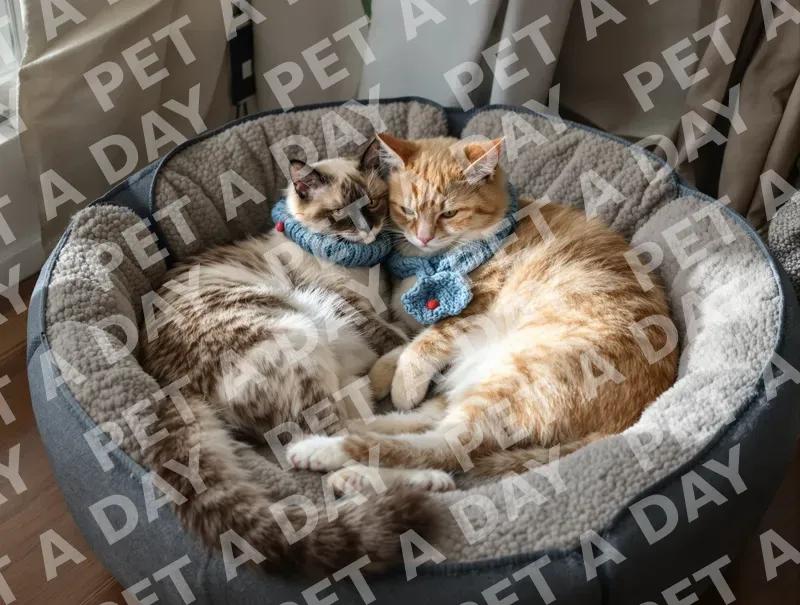 DSLR photography of two senior cats