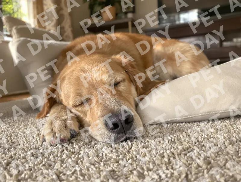Peaceful Golden Retriever Napping in Sunlight