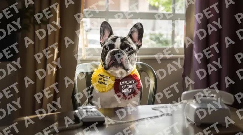 Dedicated French Bulldog Employee of the Month