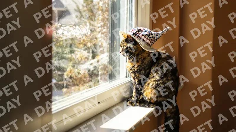 Curious Cat in Explorer Hat